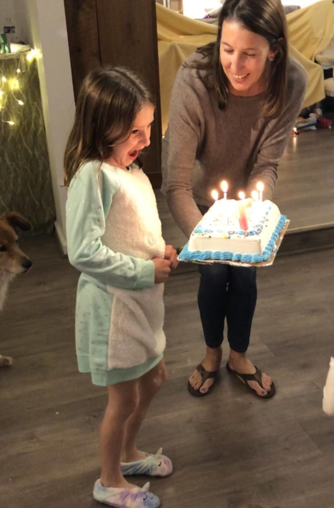 Rosie blows out the candles