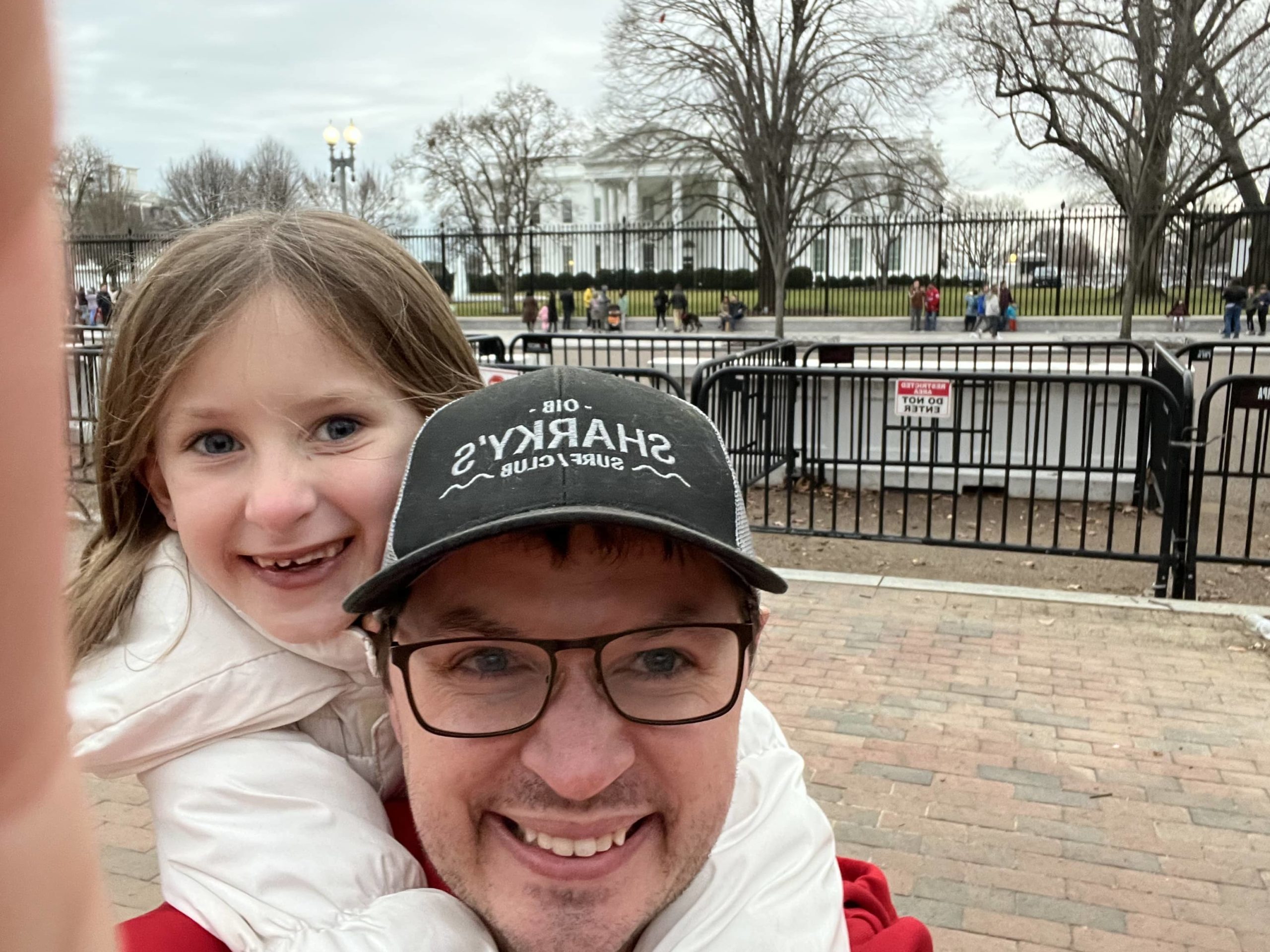 Rosie and Luke in front of White House