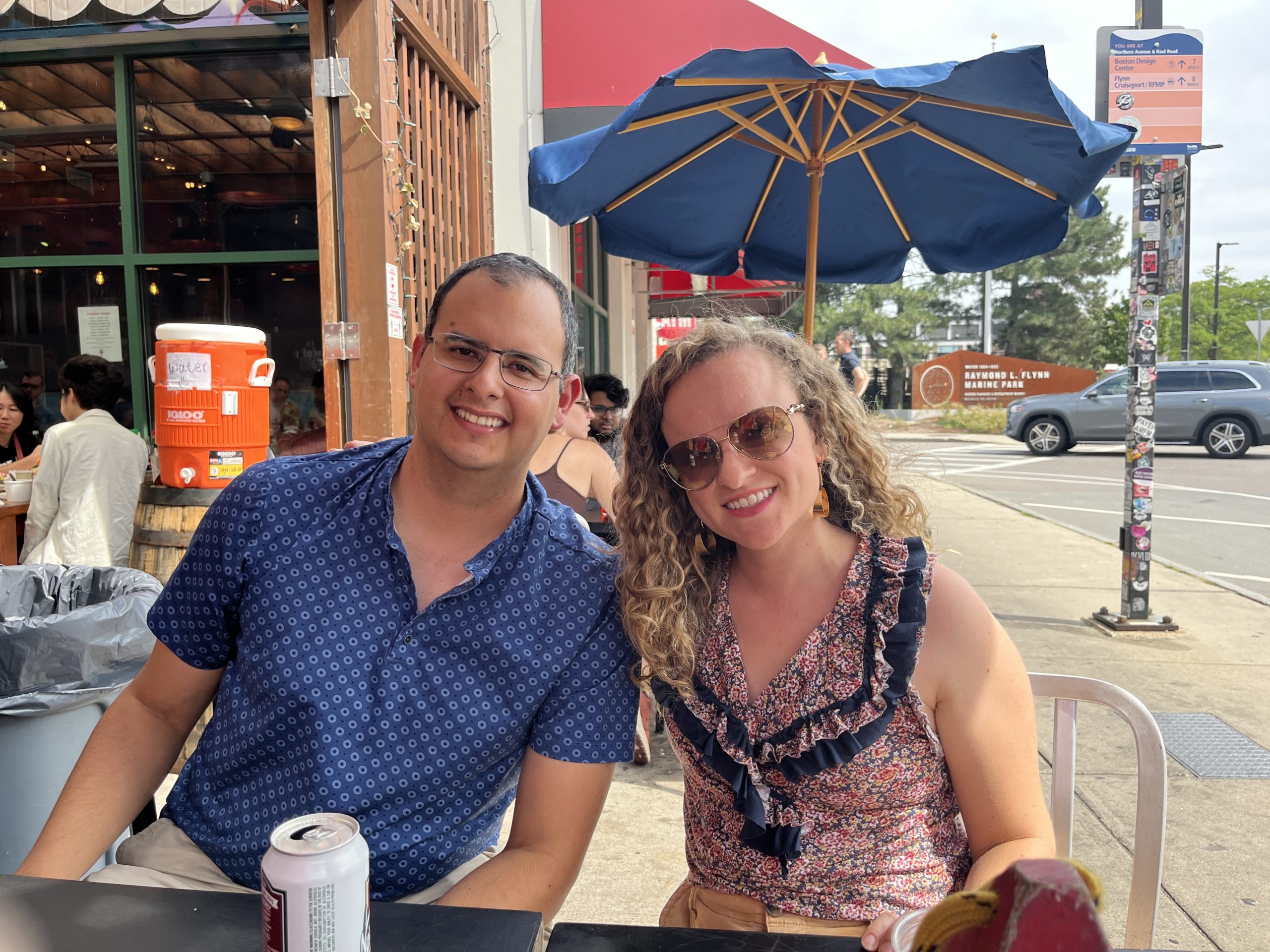 Hernan and Cathy Torres while we were eating Lobster Rolls