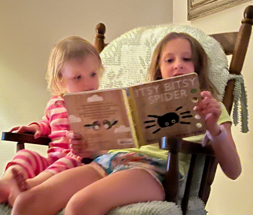 Rosie will read to her, occasionally