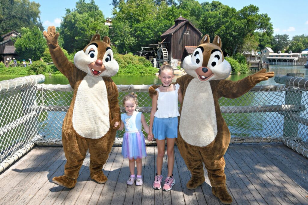 Mercy and Rosie with Chip and Dale