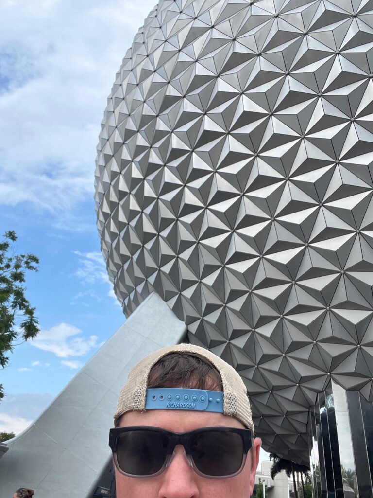 In front of the Epcot ball