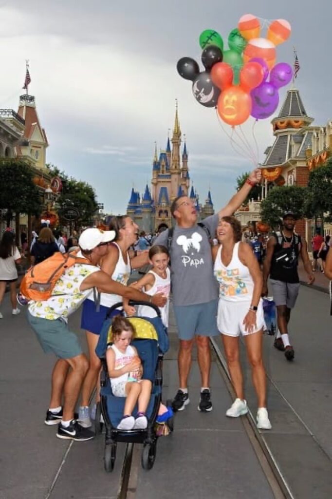 The whole crew in the Magic Kingdom